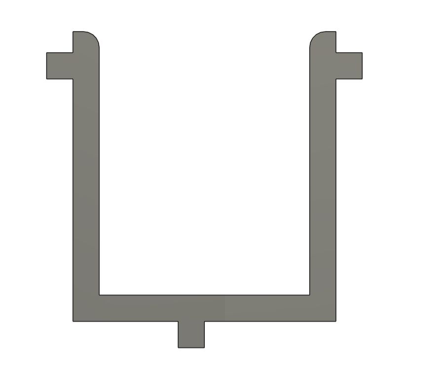 Fusion 360 design of the inner acrylic frame, a smaller insert that fits between the two wax mould halves to separate them