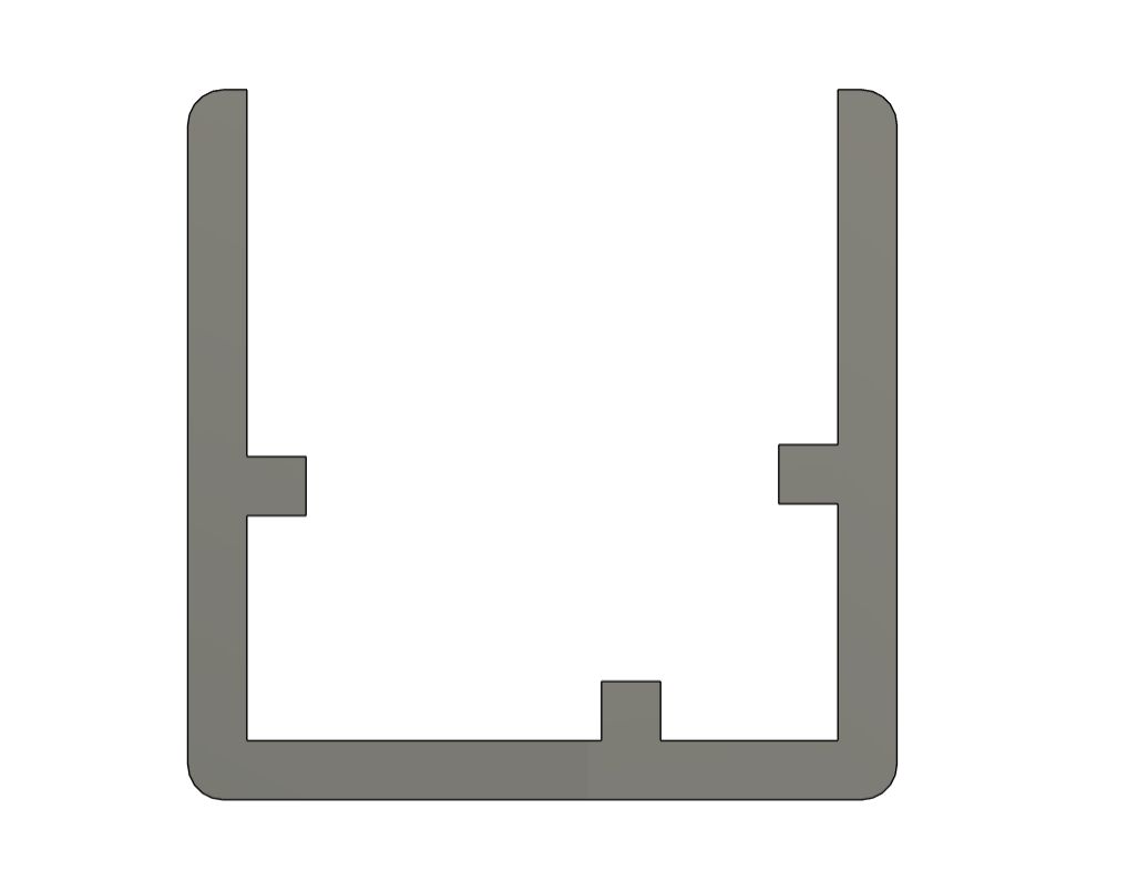 Fusion 360 design of the outer acrylic frame, a rectangular enclosure that wraps around the outside of both wax mould halves