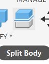 Split Body tool in Fusion 360 toolbar