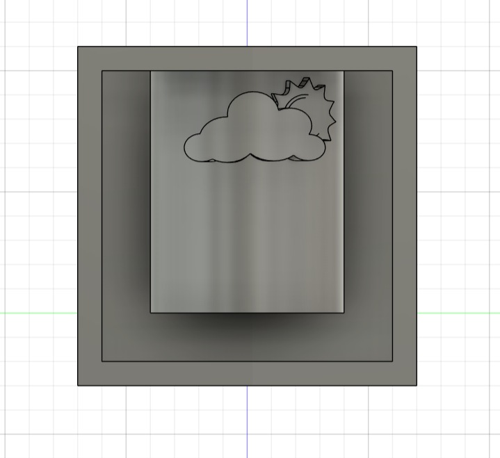 Top-down view of the final mould design in Fusion 360