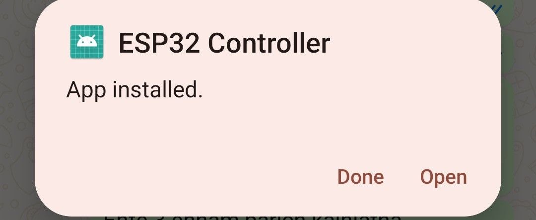 Phone showing the APK file received on WhatsApp