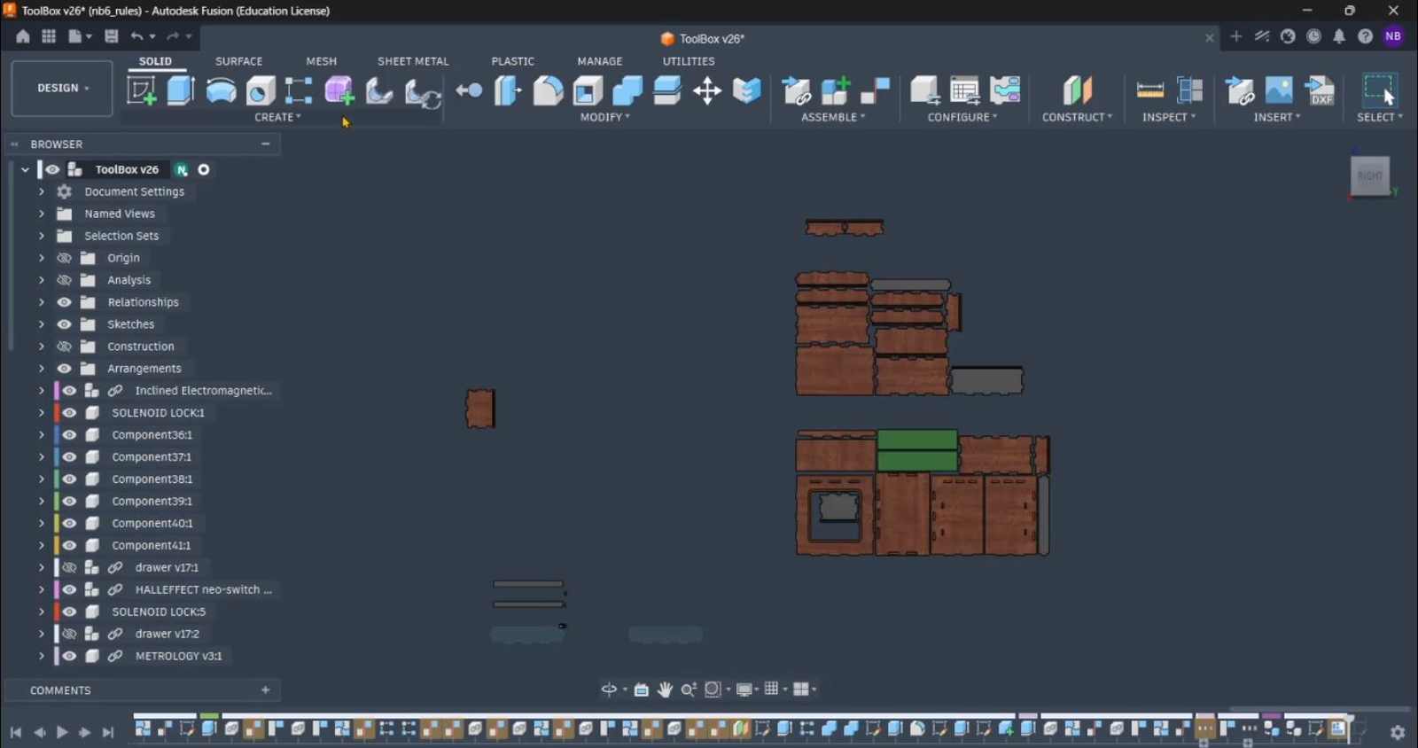 Arranging parts