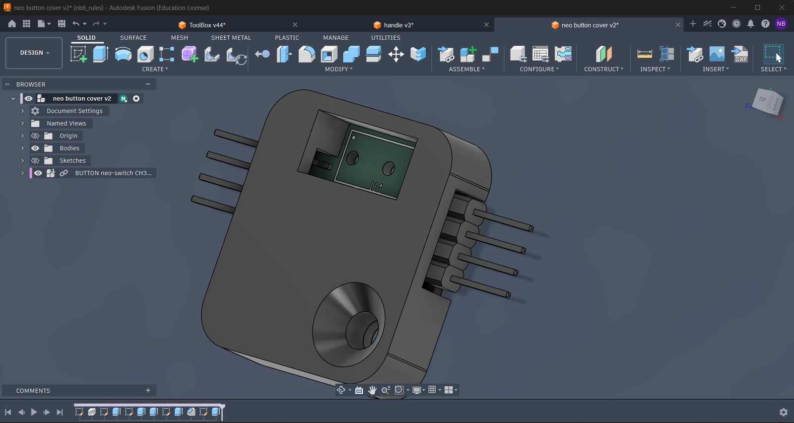 PCB cover for NEOBUTTON