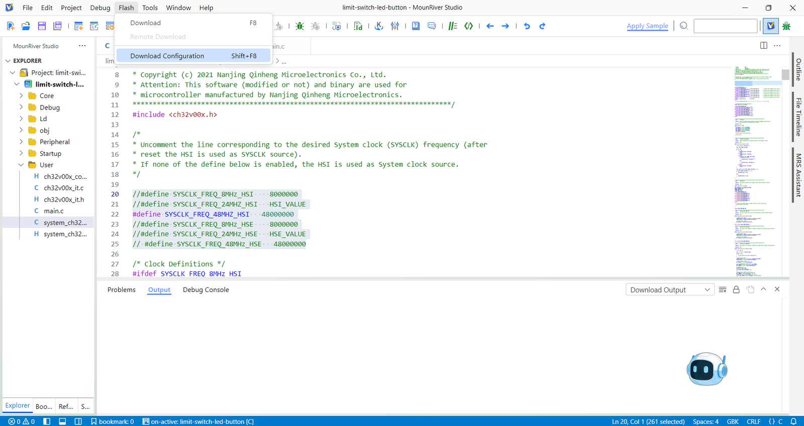 MounRiver Studio - Flash menu Download Configuration