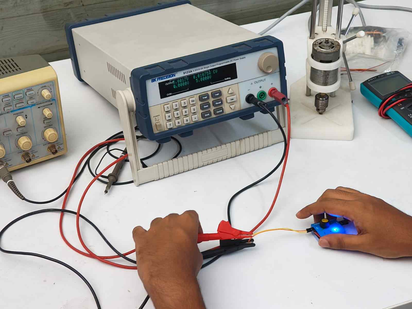 Stepper motor power measurement setup
