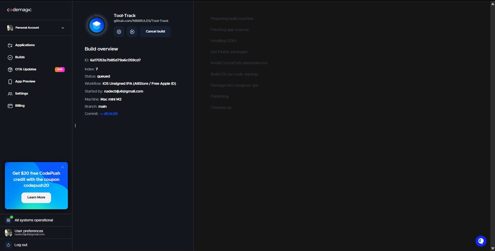 codemagic build