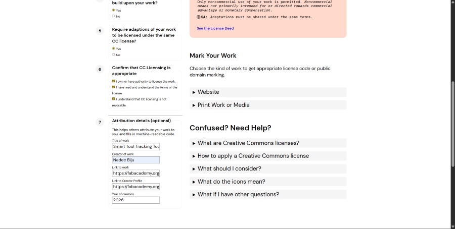 CC chooser — generated license blurbs for my project