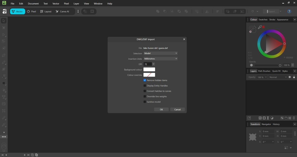 Affinity Import Step 2