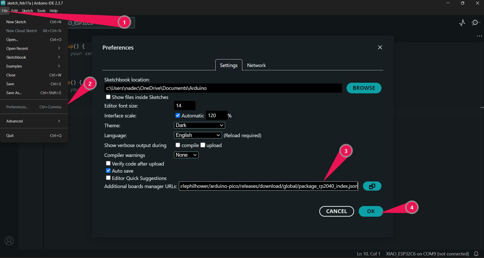 Arduino IDE Preferences