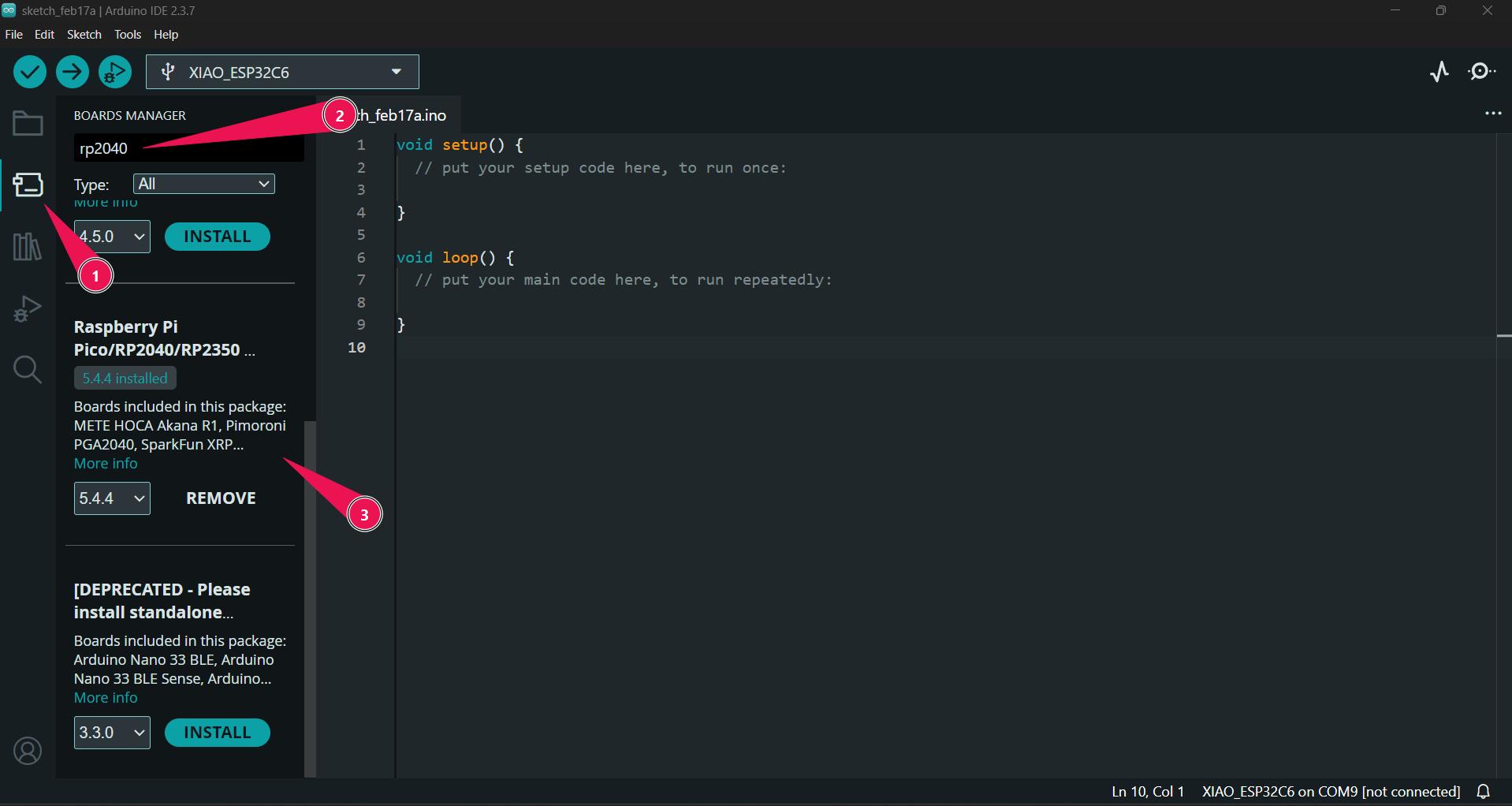 Arduino IDE Boards Manager