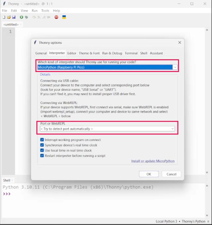 Thonny Interpreter Selection