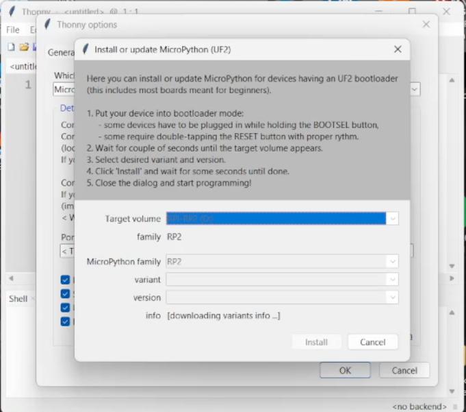 Thonny Port Configuration
