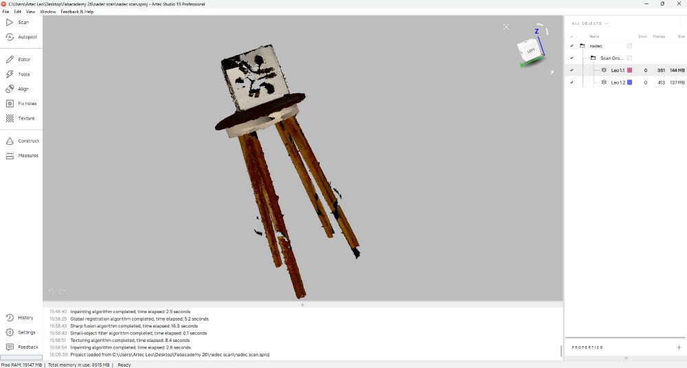 Artec Studio Post-processing