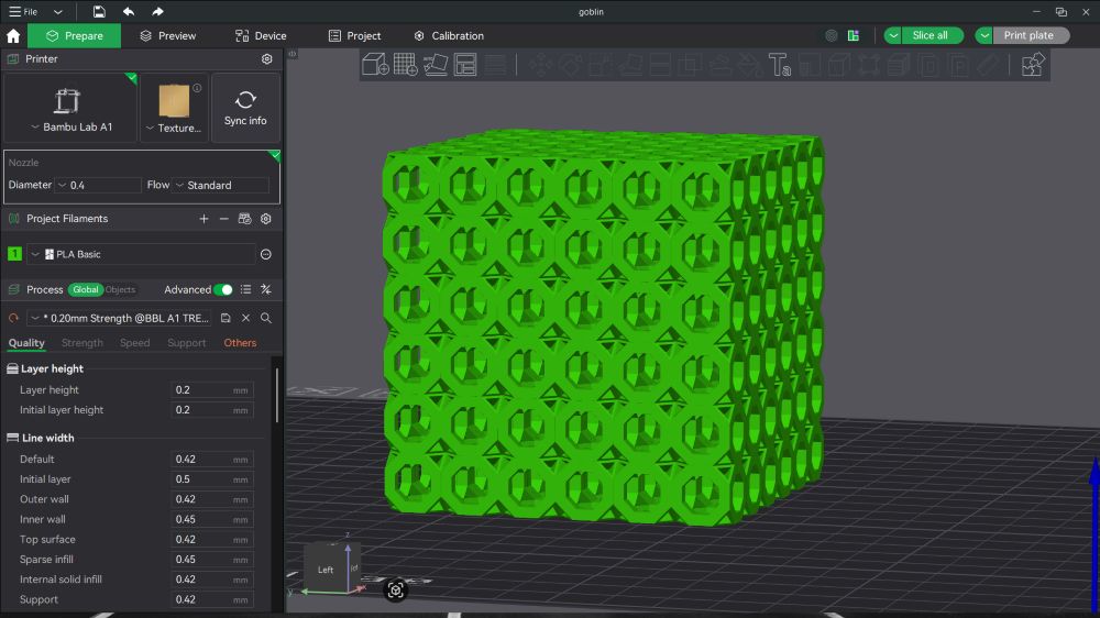 Lattice on Build Plate 1