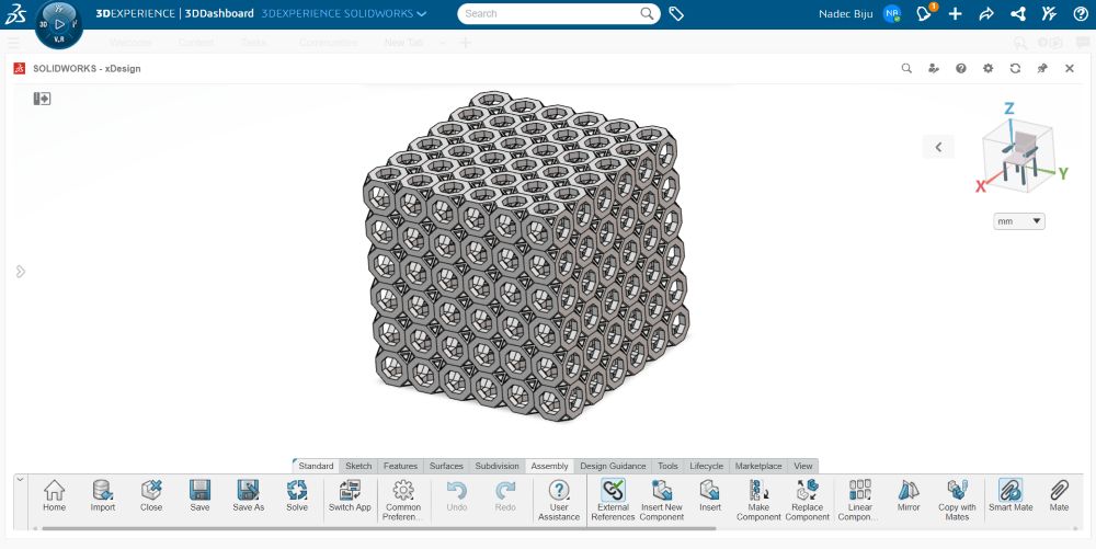 SolidWorks Linear Patterned Assembly