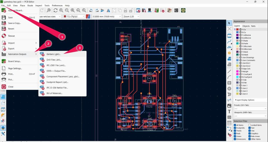 KiCad Gerber Export