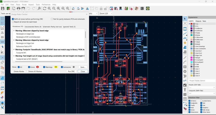 KiCad DRC