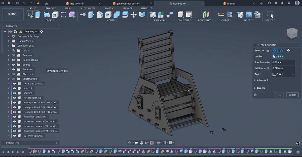 Nifty Dogbone parameters and settings