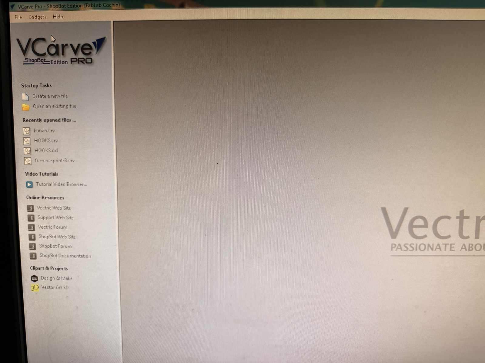 VCarve Pro — Creating a new file
