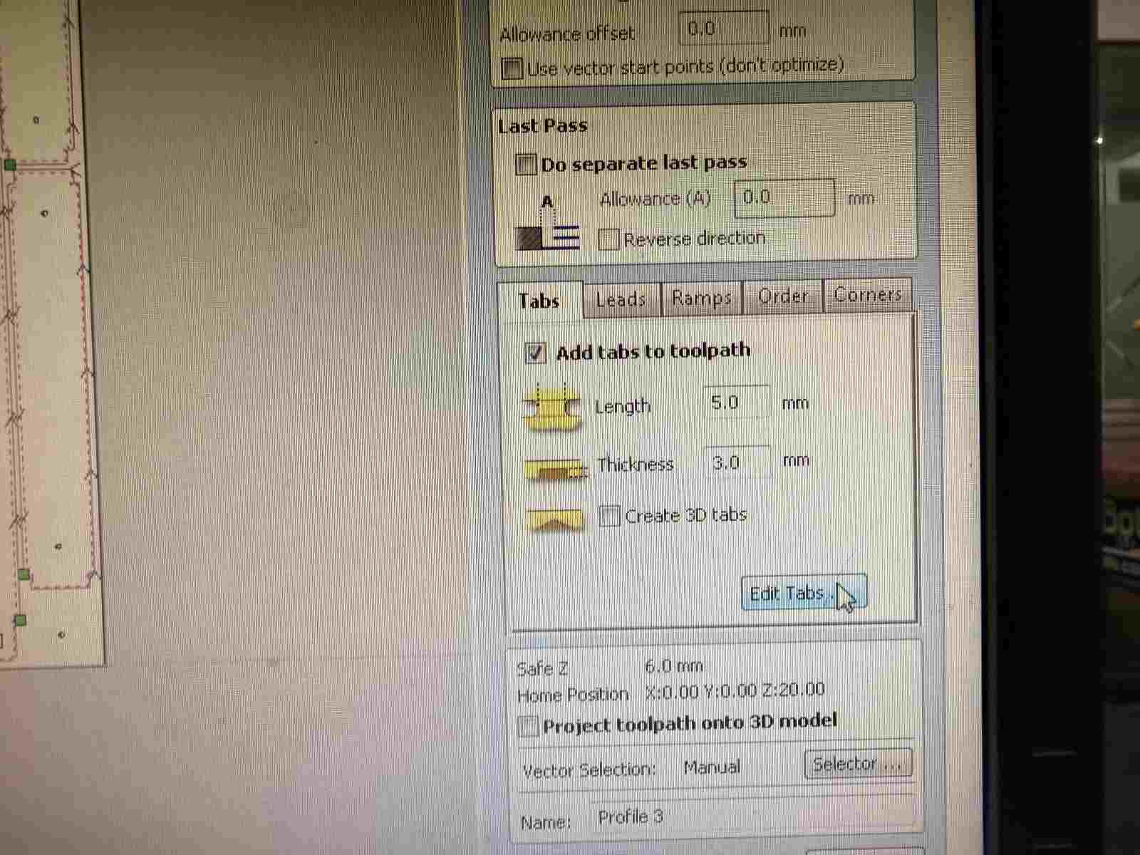 VCarve Pro — Selecting vectors for outside cuts