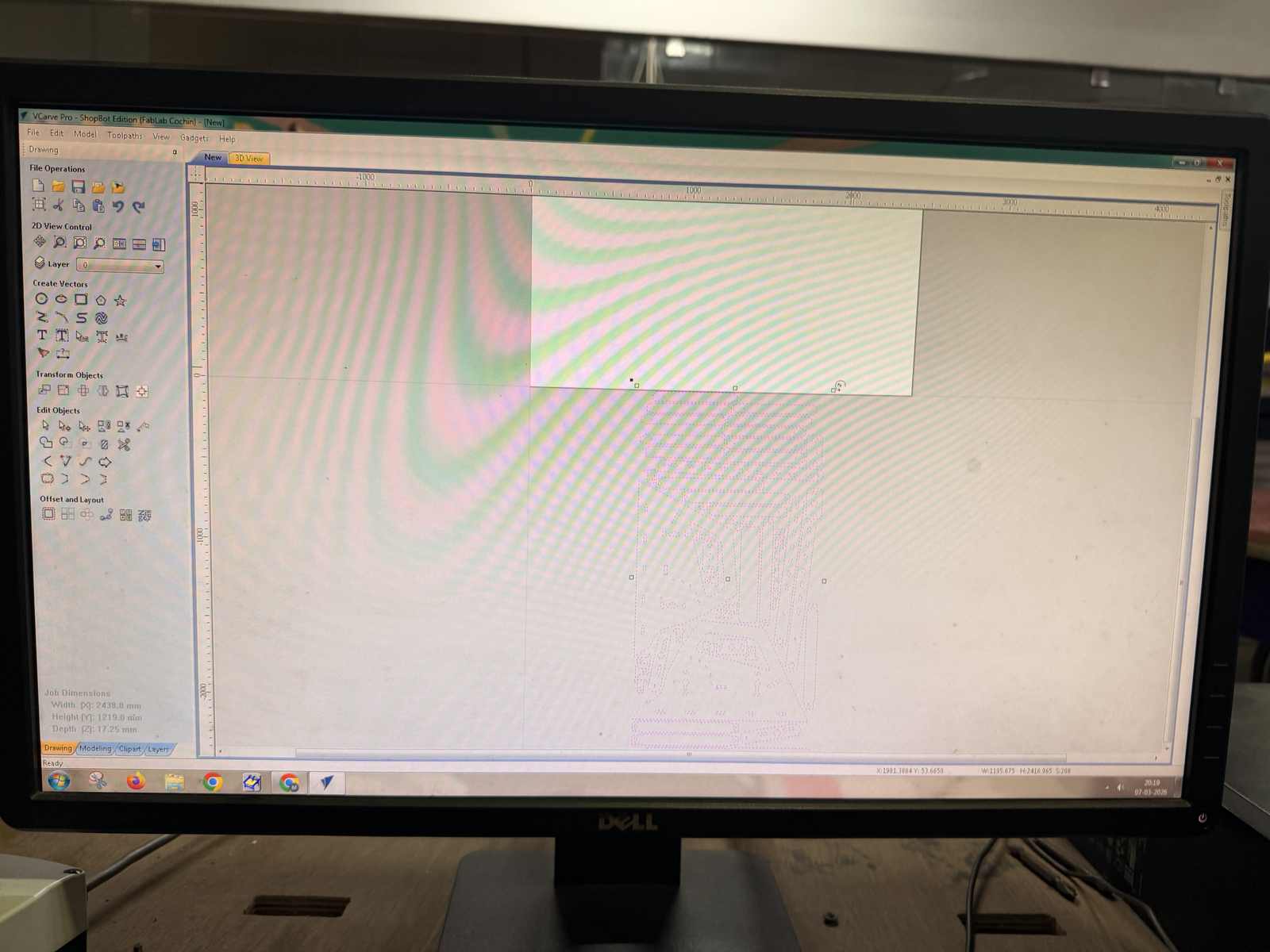 VCarve Pro — Vectors imported successfully