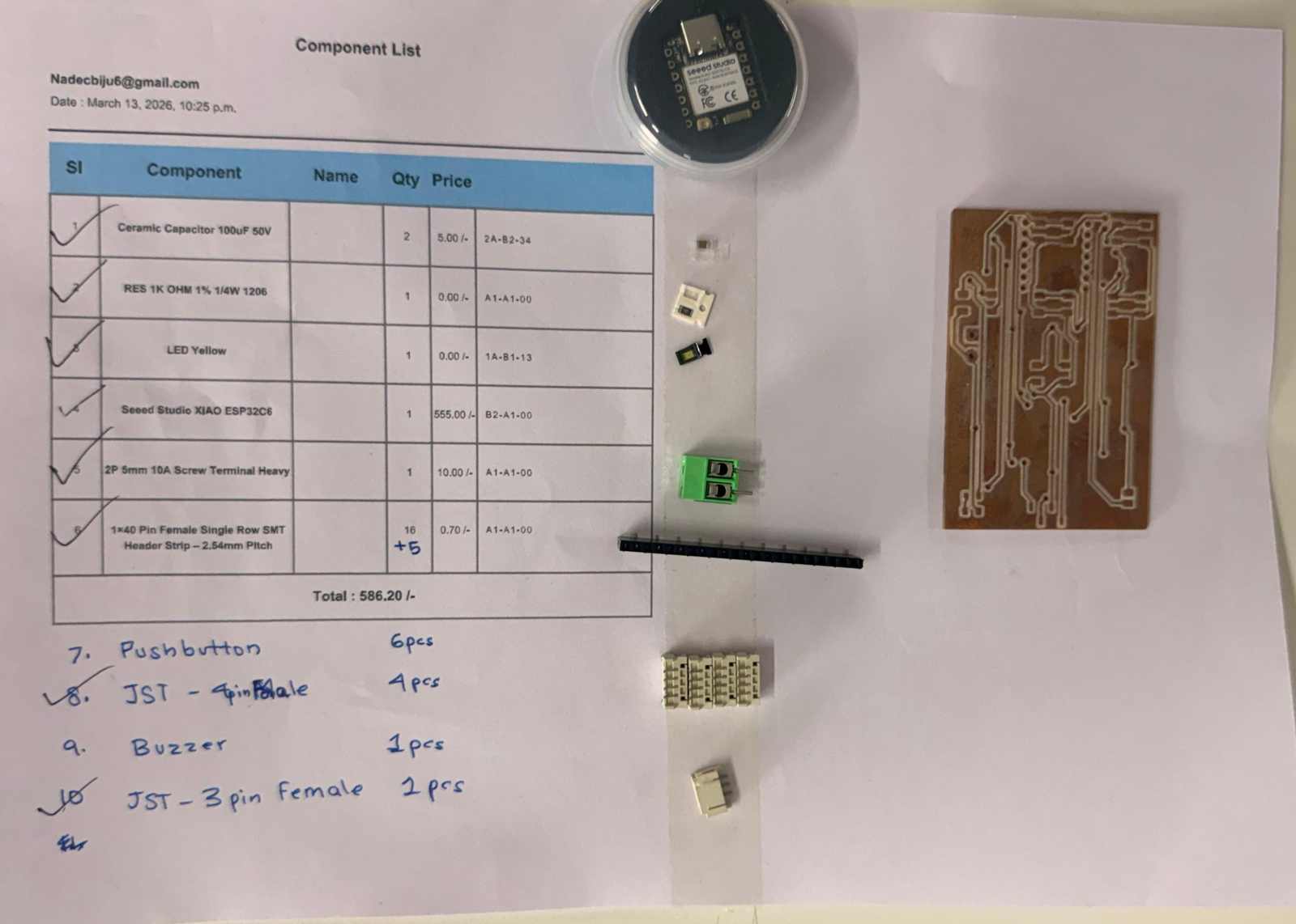 Components Collected from FabStash