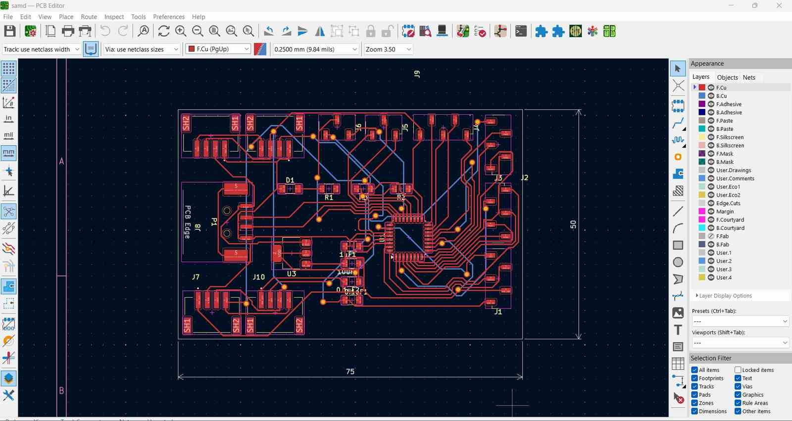 SAMD21 PCB layout