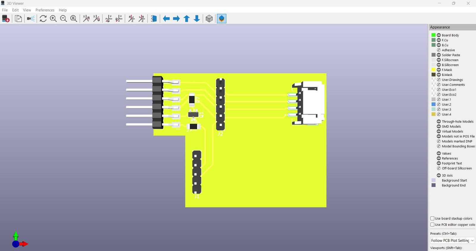 Sensor board 3D view
