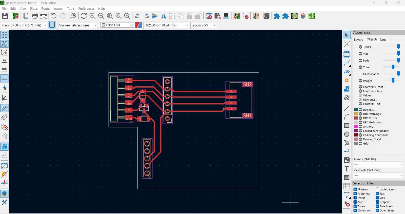 Sensor board PCB layout