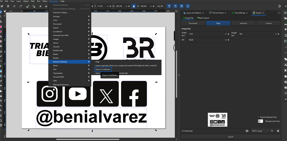 Inkscape Roland extension