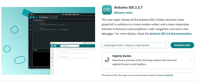 Arduino IDE 2.3.7 download