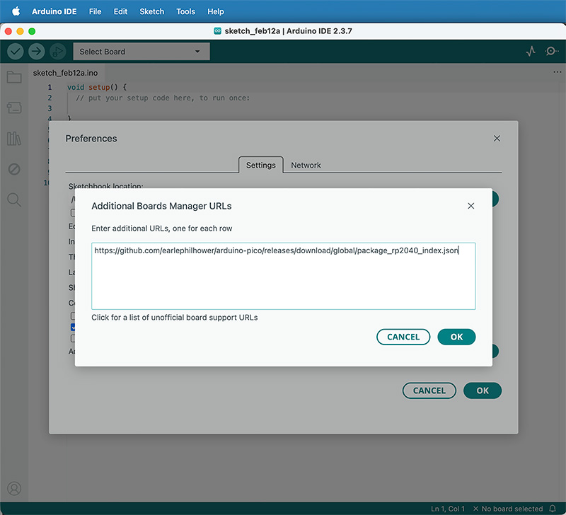 URL adding to Boards Manager