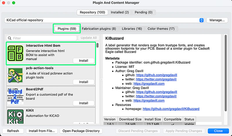 Plugin Interactive Html Bom