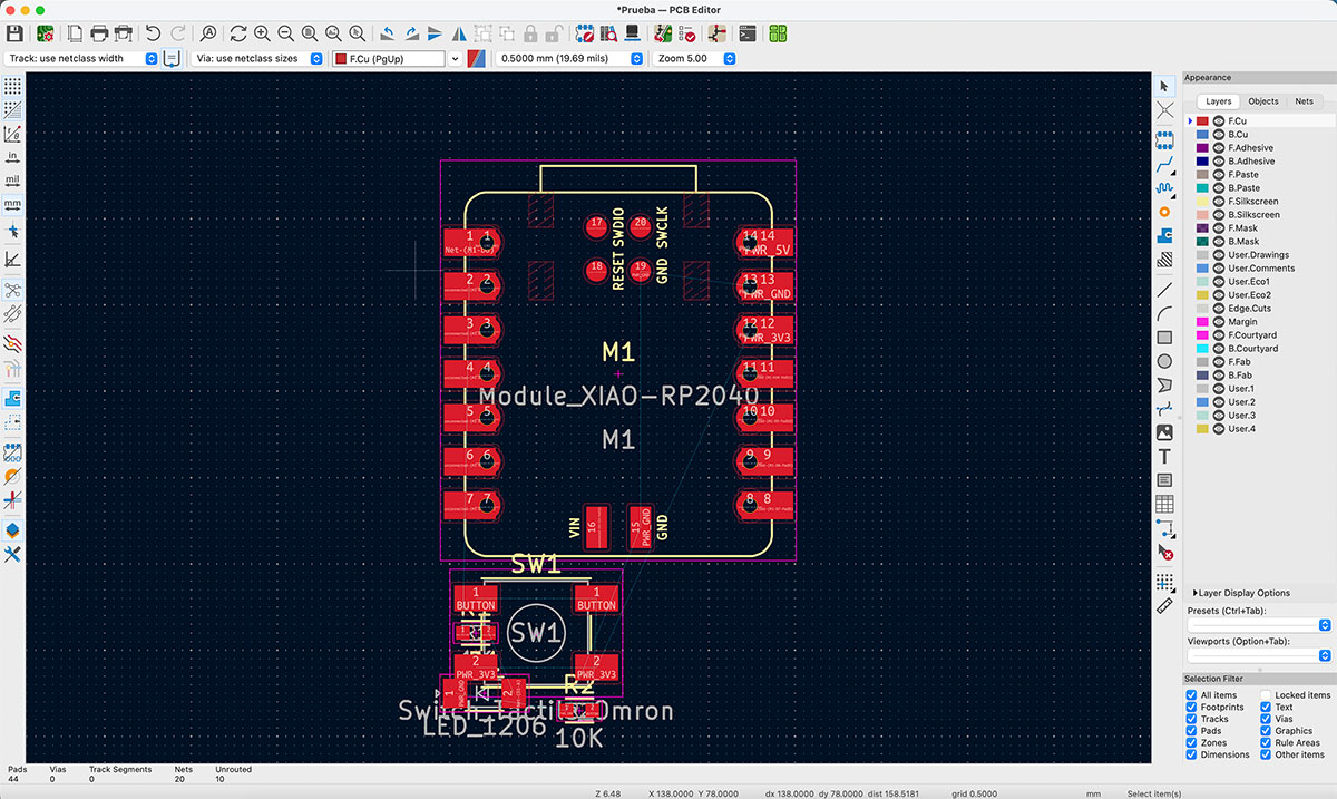 Elements in PCB editor