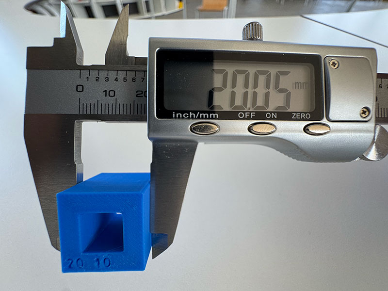 Dimensional accuracy test result