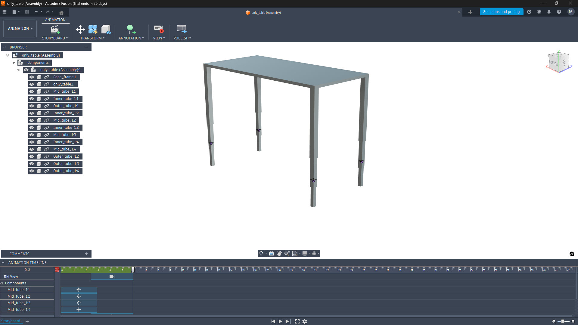 Animation workspace.