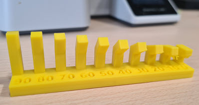 Angle test front view showing degree markings