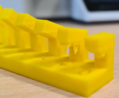 Angle test side view showing overhang quality