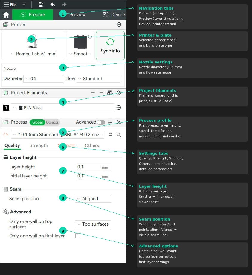 Bambu Studio interface overview