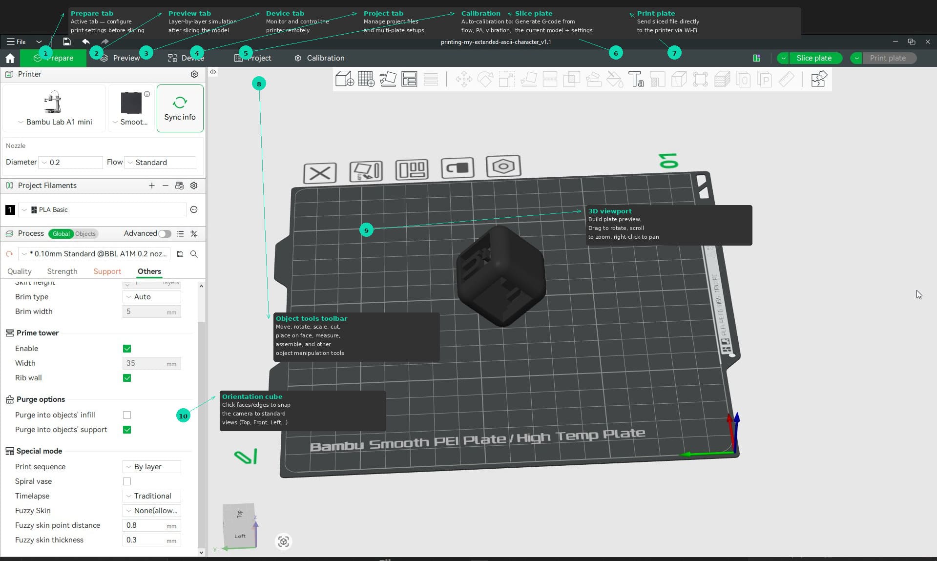 Bambu Studio interface overview