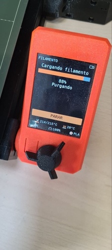 Prusa Mini screen showing filament loading at 88%, purging.