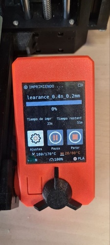 Prusa Mini screen showing print in progress at 0%.