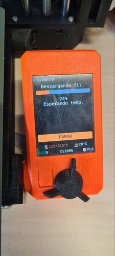 Prusa Mini+ screen showing filament unloading at 24%.