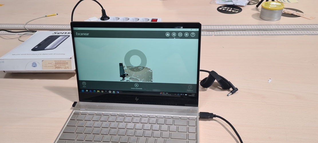 3D Sense software configuration screen showing orientation, resolution and bounding box settings.