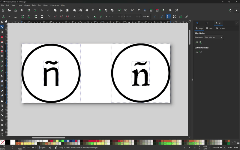 Ink/Stitch Tools: Stroke submenu open with Satin to Stroke highlighted.