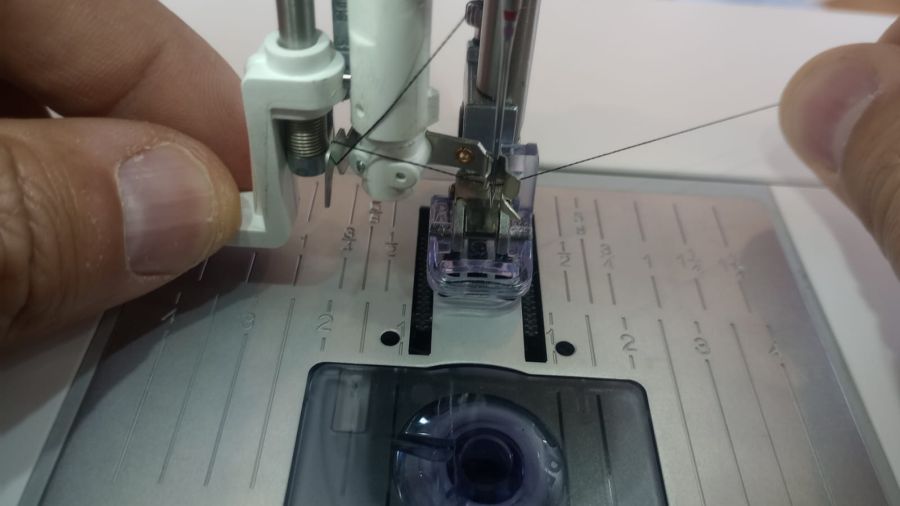 CNC embroidery machine producing the captain symbol