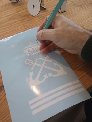 Yacht captain symbol cutted