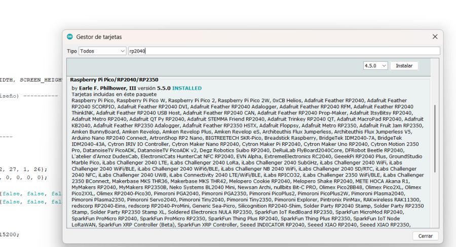 IDE de arduino bibliotecas