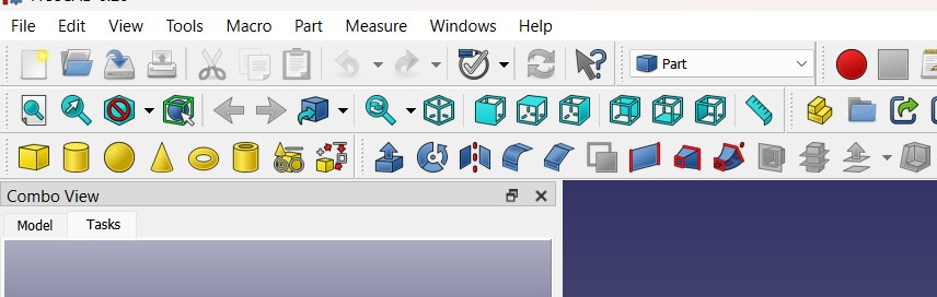 FreeCAD Part workbench model creation