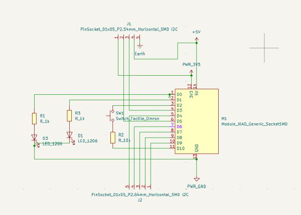 KiCad PCB layout - top view